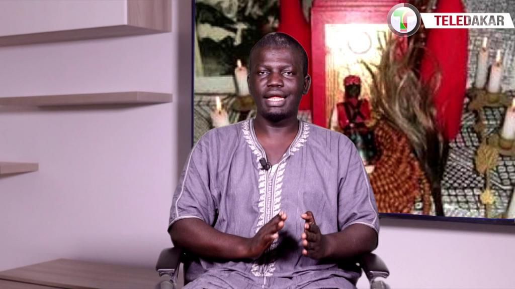 Le prêcheur Cheikh Ahmed Cissé lors d'une émission sur Teledakar