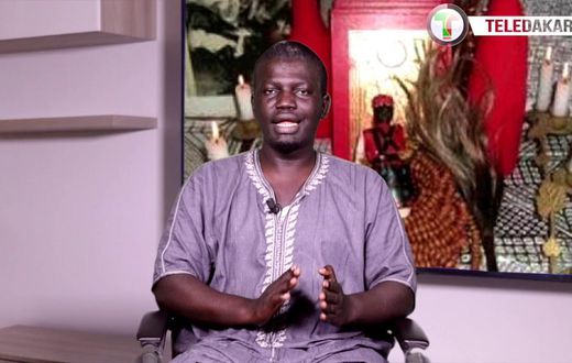 Le prêcheur Cheikh Ahmed Cissé lors d'une émission sur Teledakar