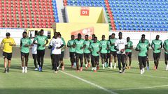 Séance d'entrainement des lions du Sénégal