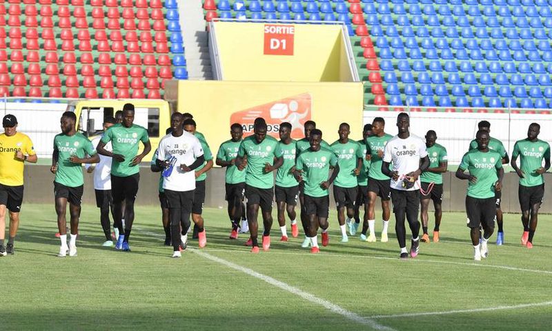 Séance d'entrainement des lions du Sénégal