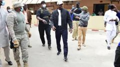 Ousmane Sonko et ses gardes du corps