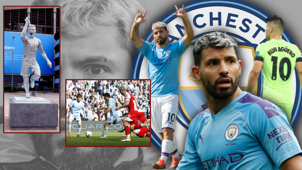 Manchester City unveil incredible Sergio Aguero stature at the Etihad to commemorate his title winning goal