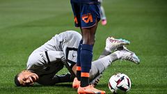 Mbappé est sorti sur blessure lors de PSG-Monpellier, le 1er février 2023, en Ligue 1