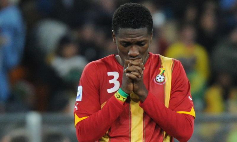 Former Ghana striker Asamoah Gyan is credited with one of the most famous penalty misses of all time