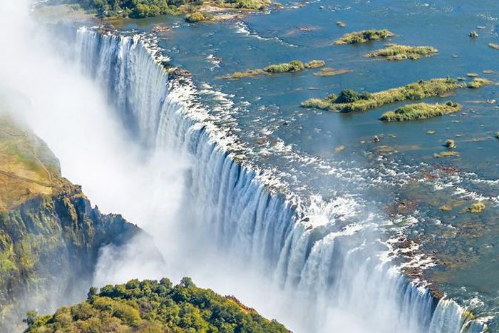 Zimbabwe's Victoria falls aerial view
