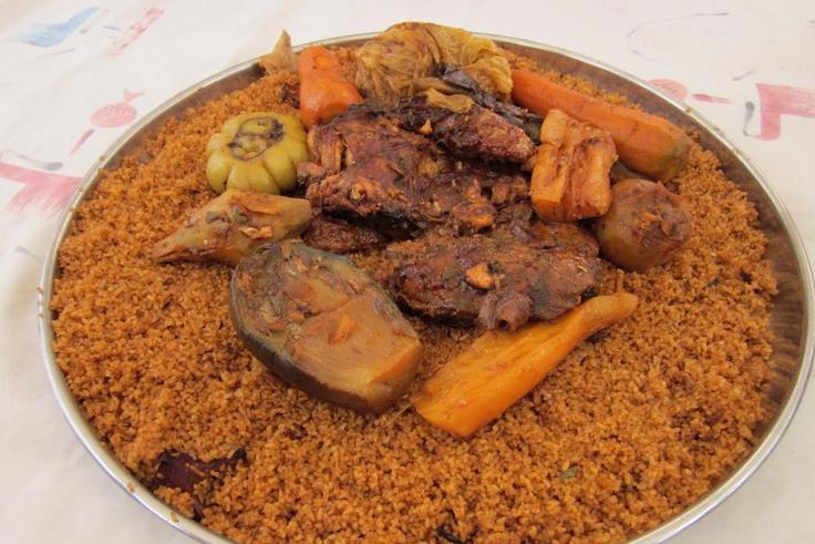 Jollof rice (called Ceebu jën in Senegal according to the Wolof spelling)