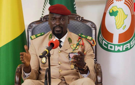 Le colonel Mamady Doumbouya, le 30 novembre  2021 à Conakry