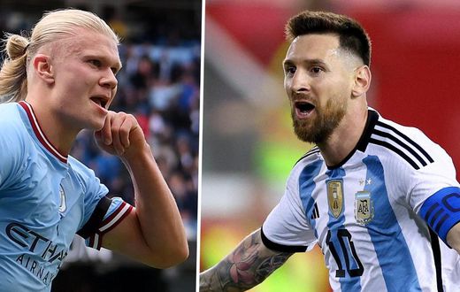 Messi (droite) et Haaland / Goal.com