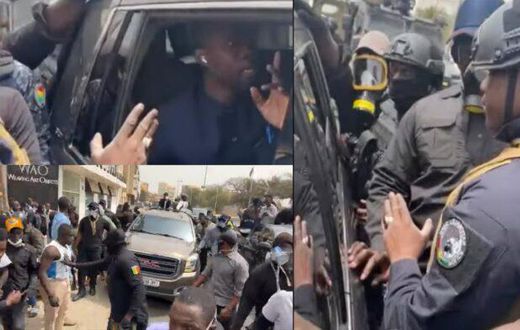 Ousmane Sonko gazé dans son véhicule