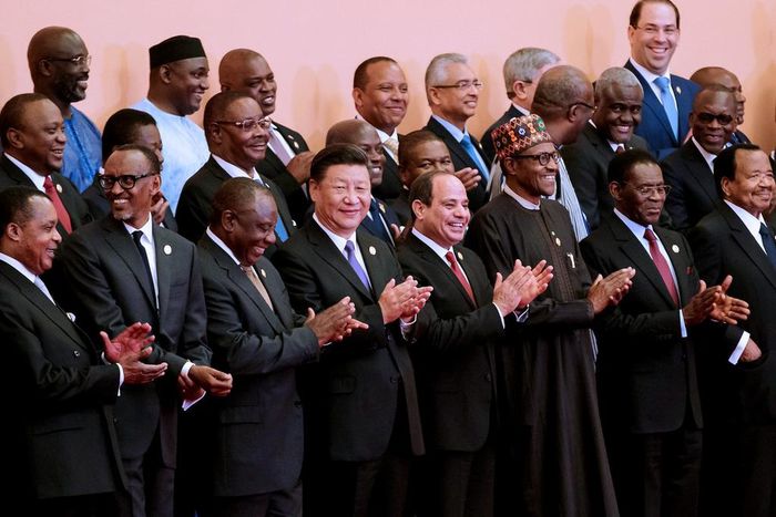 A group photograph with Chinese President Xi Jinping and African leaders attending the Forum on China-African Cooperation in Beijing, China, Monday September 3, 2018.