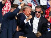 Former President Donald Trump was escorted off-stage by agents.REBECCA DROKE/Getty Images