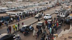 Le garage de Keur Massar, point de départ des cars 'Ndiaga Ndiaye' pour rallier Dakar