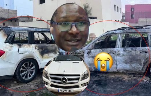 Voiture de Bara Ndiaye calcinée