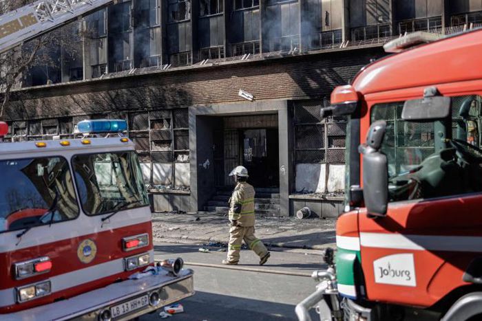 Afrique du Sud, incendie d'un immeuble