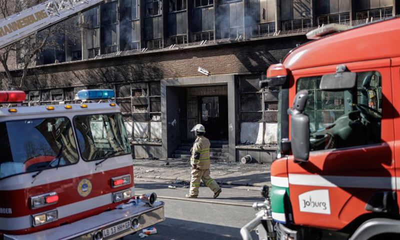 Afrique du Sud, incendie d'un immeuble
