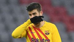Gerard Pique reacts during Barcelona's 3-0 loss away at Bayern Munich in the Champions League on Wednesday.