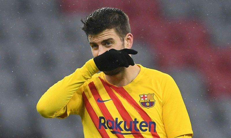 Gerard Pique reacts during Barcelona's 3-0 loss away at Bayern Munich in the Champions League on Wednesday.