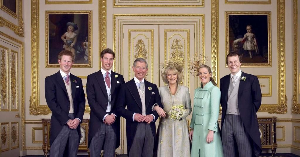 Photo de mariage du Prince Charles et de Camilla Parker Bowles le 09 Avril 2005