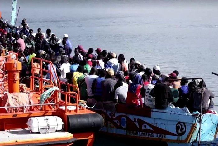 Plus de 160 migrants secourus au large de Grande Canarie, le 4 septembre 2023. Crédit : Reuters