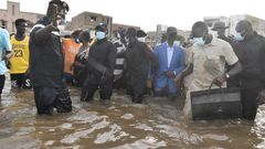 Antoine Diome dans les inondations