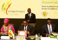Mimi Touré - Macky Sall - Amadou Ba lors d'une reunion gouvernementale