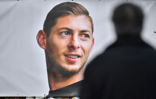 A portrait of Emiliano Sala displayed at Nantes