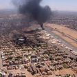 This image taken from AFPTV video footage on April 20, 2023, shows black smoke rising above the Khartoum International Airport amid ongoing fighting in Sudan.AFP via Getty Images