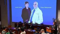 Katalin Kariko et Drew Weissman