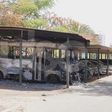 L'épave d'un bus incendié par des manifestants à l'universités Cheikh Anta Diop de Dakar lors des émeutes du mois de Juin 2023.