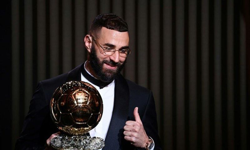 Karim Benzema élu Ballon d'Or de l'année 2022 à Paris, le 17 octobre 2022 AFP