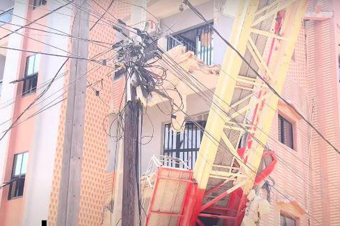 affaissement d'une grue