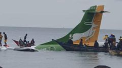 L'avion de Precision qui s'est écrasé dans le lac Victoria le 6 novembre 2022. Image : TBC