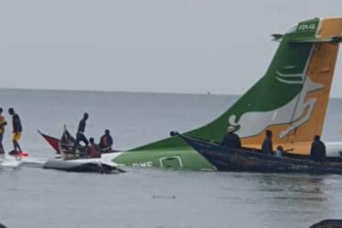 L'avion de Precision qui s'est écrasé dans le lac Victoria le 6 novembre 2022. Image : TBC