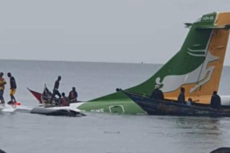 L'avion de Precision qui s'est écrasé dans le lac Victoria le 6 novembre 2022. Image : TBC