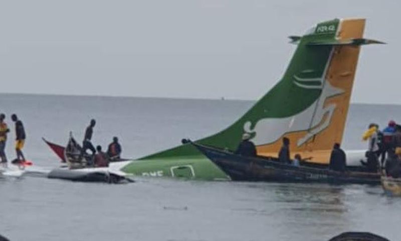 L'avion de Precision qui s'est écrasé dans le lac Victoria le 6 novembre 2022. Image : TBC
