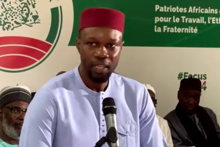 Ousmane Sonko, lors de l'installation du Mouvement Magui Pastef, 24-08-2022-- Dakar