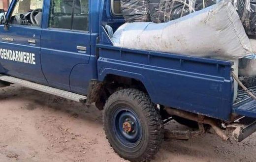 Véhicule de Gendarmerie après saisie de la drogue