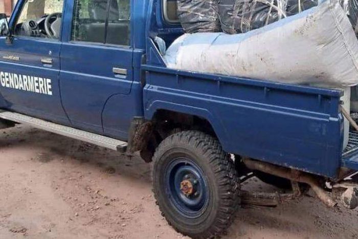 Véhicule de Gendarmerie après saisie de la drogue