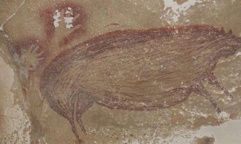 Cochon dessiné sur un mur