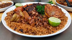Thiebu guedj : riz au poisson séché et aux haricots