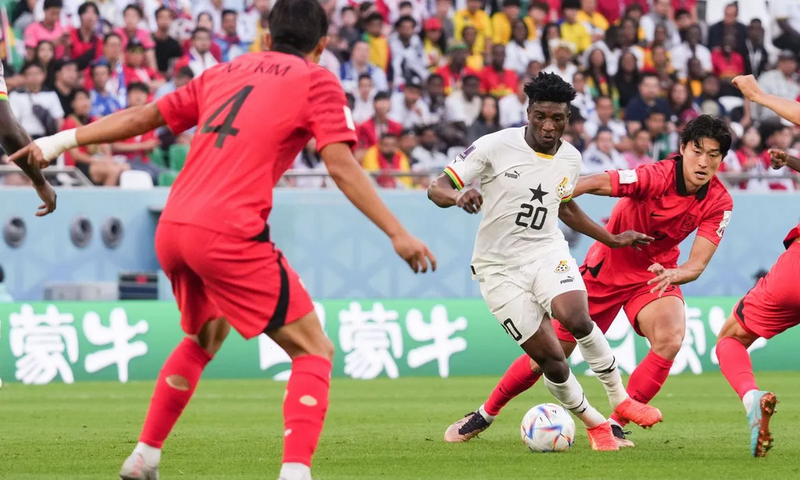 Kudus a marqué deux buts pour le Ghana face à la Corée du Sud en Coupe du Monde