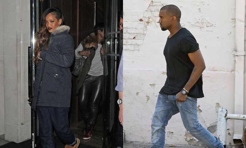 Rihanna and Kanye West wearing Timberlands