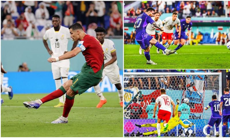 Cristiano Ronaldo et Lionel Messi ont obtenu trois penalties à la Coupe du monde, ce qui représente 27,3 % du grand total du Mondial. Crédit photo : @FIFAWorldCup @ESPNFC Source : Twitter