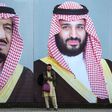 Billboards show portraits of Saudi Arabian Crown Prince Mohammed bin Salman (R) and his father and Saudi Arabia's King Salman bin Abdulaziz.AAMIR QURESHI