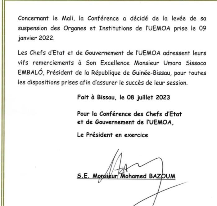 Communiqué