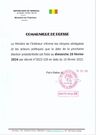 Communiqué du ministère de l'Intérieur.