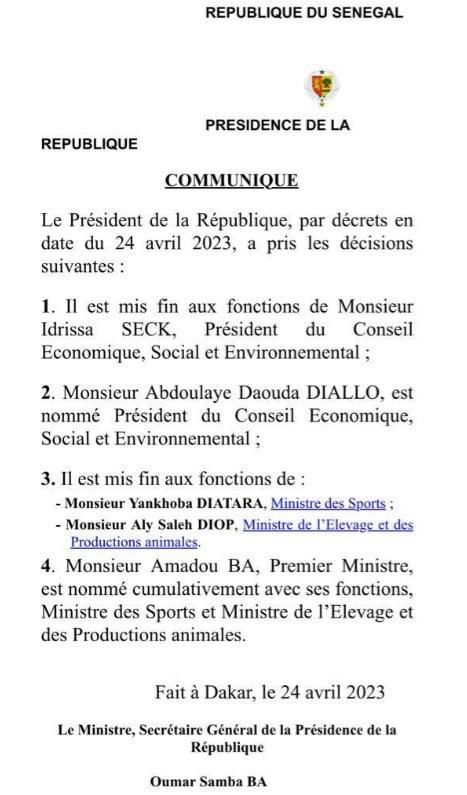 COMMUNIQUE