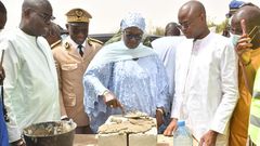 Cérémonie de pose de la première pierre du centre de santé de Ndiassane