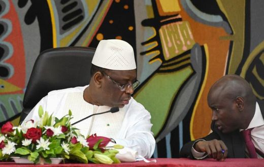 Senegal's President Macky Sall (L) and his Interior minister Aly Ngouille Ndiaye launched a national dialogue project though most opposition parties boycotted