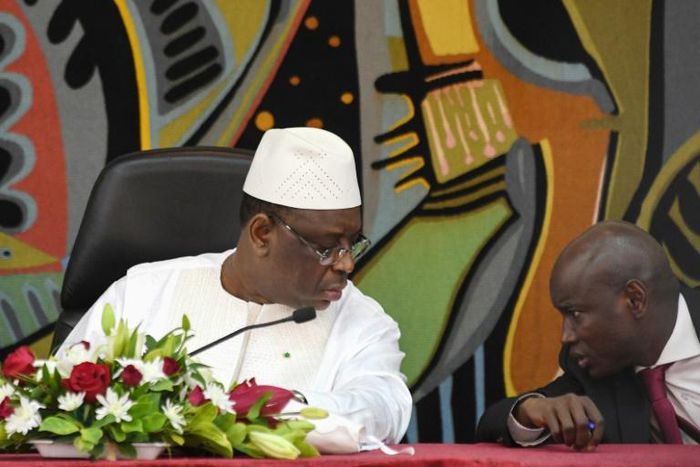 Senegal's President Macky Sall (L) and his Interior minister Aly Ngouille Ndiaye launched a national dialogue project though most opposition parties boycotted